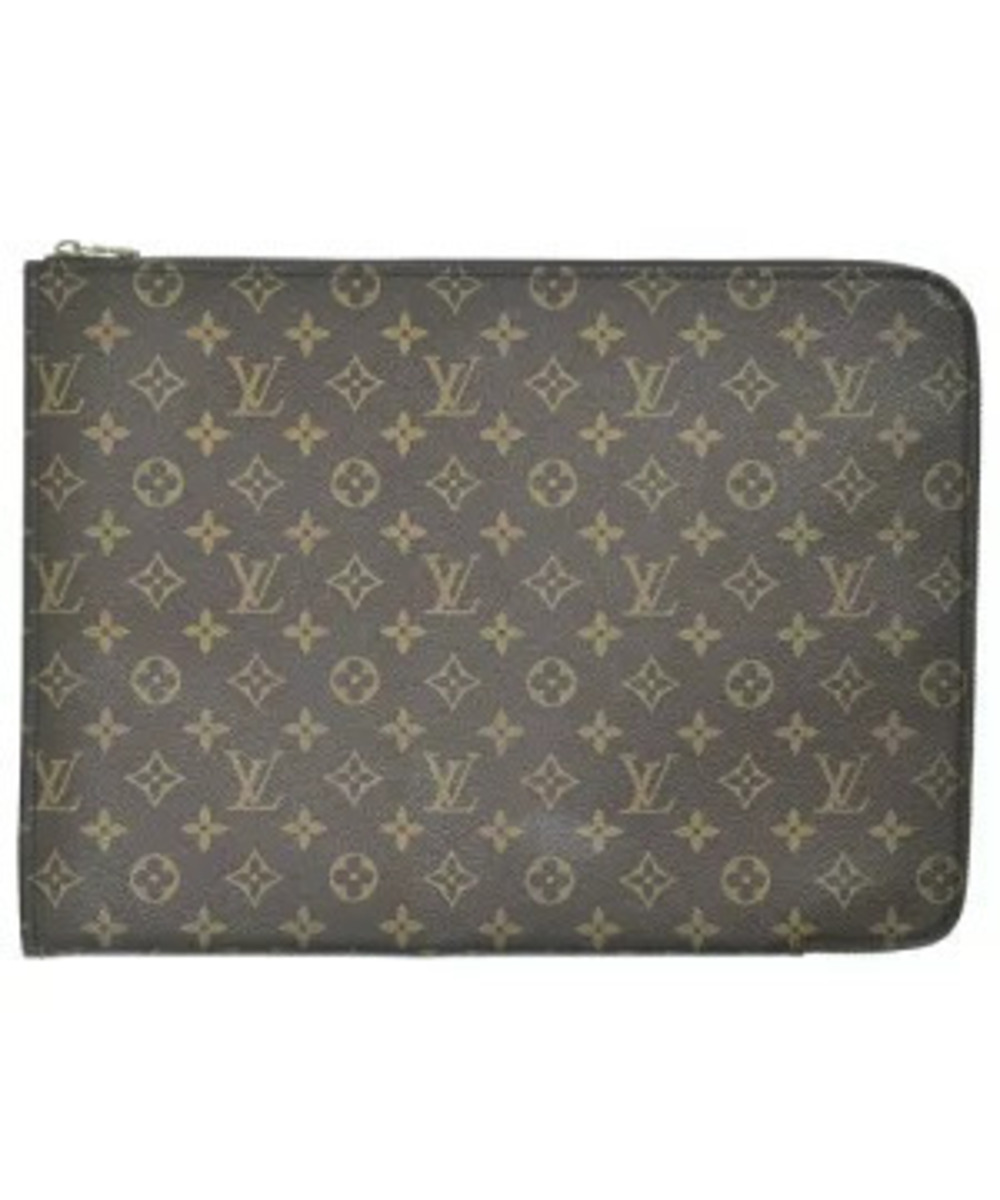 Louis Vuitton Clutch Bag Brown Beige Cream All over